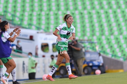 Celebración de gol, Lia Romero | Santos Laguna vs Querétaro J1 A2022 Liga MX femenil