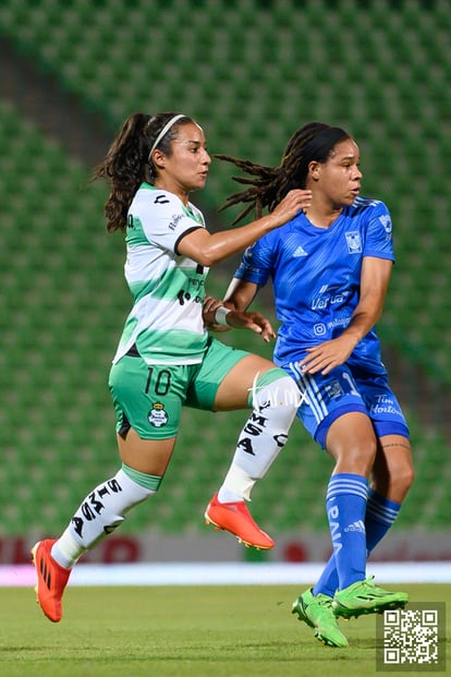 Mia Fishel, Cinthya Peraza | Santos Laguna vs Tigres J9 A2022 Liga MX femenil