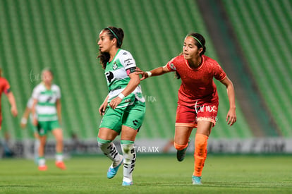 Miriam García, Cinthya Peraza | Santos vs FC Juárez J13 C2023 Liga MX femenil