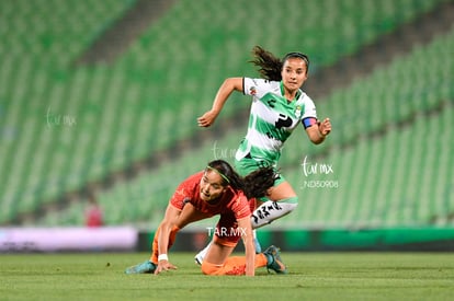 Miriam García, Cinthya Peraza | Santos vs FC Juárez J13 C2023 Liga MX femenil