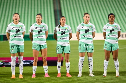 Katia Estrada, Lia Romero, Lourdes De León, Juelle Love, Mic | Santos vs Leon femenil