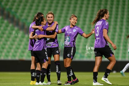 festejo de gol Pachuca, Ixchebel Romero, Verónica Corral | Santos Laguna vs Tuzas del Pachuca femenil