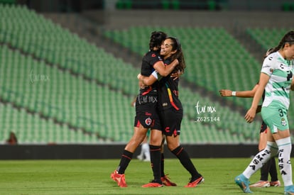 Festejo de gol, Sanjuana Muñoz, Daniela Espinosa | Santos vs Tijuana femenil