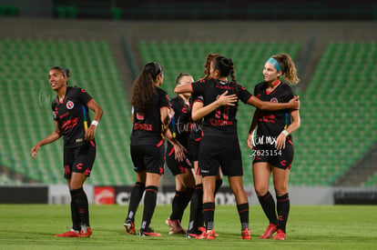 Festejo de gol, Sanjuana Muñoz, Adyson Willett | Santos vs Tijuana femenil