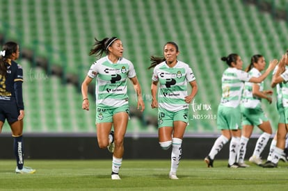 celebran gol de Lia, Lia Romero, Michel Ruiz | Santos vs Pumas femenil