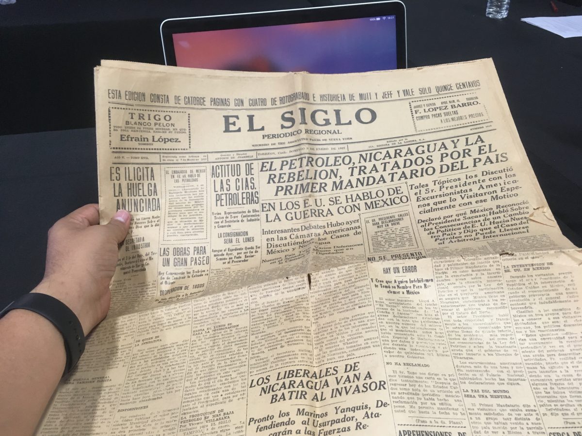 Ejemplar de El Siglo de Torreón de 1927