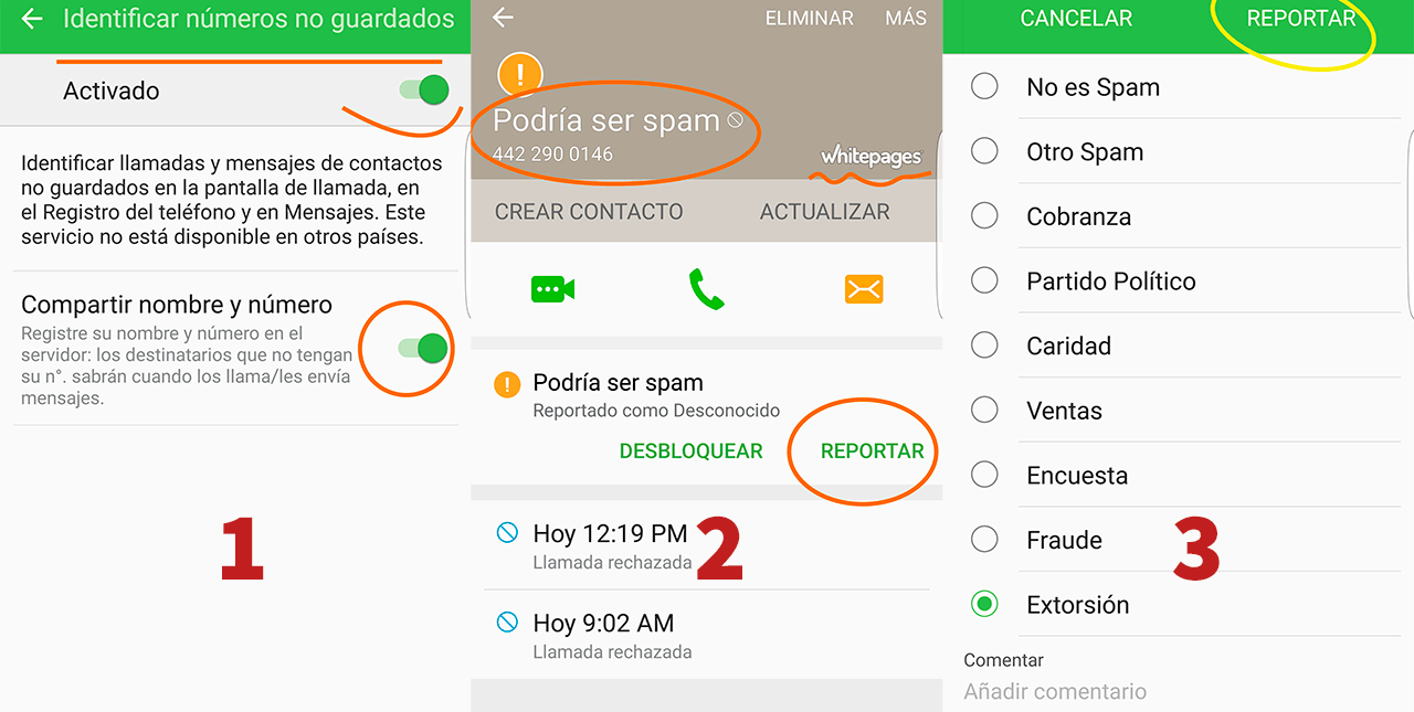 Bloquear llamadas telefónicas en Android (Samsung) de